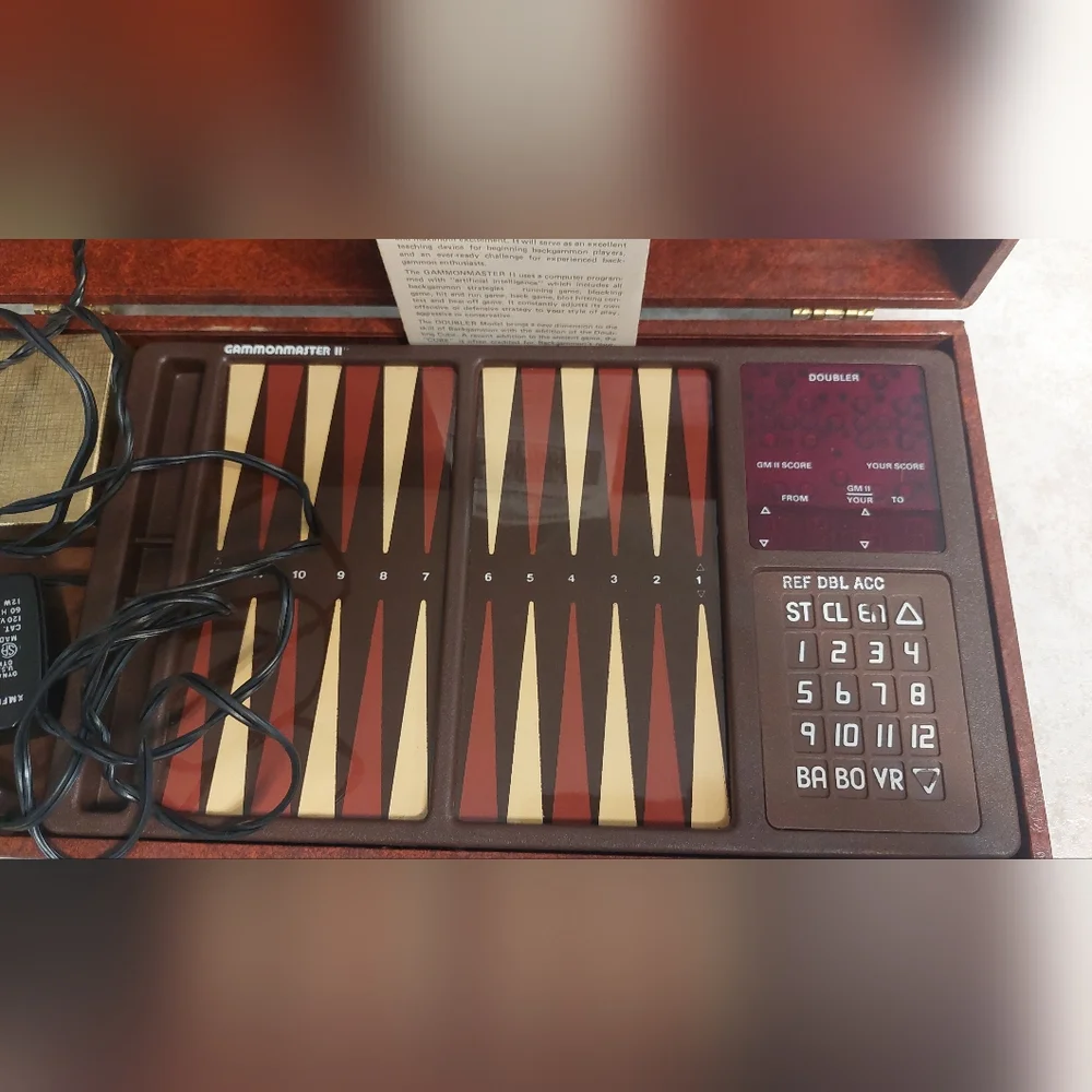 Vintage Electronic Backgammon Set with Accessories